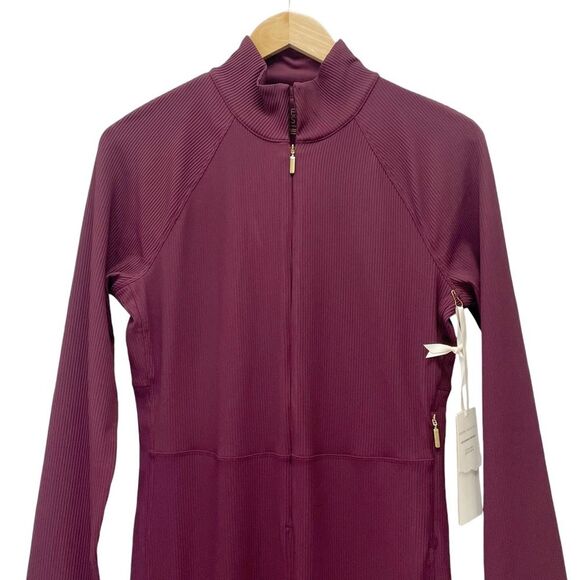 NWT Athleta x Alicia Keys Size Large Goddess Bodysuit Jumpsuit in Maroon NEW - Picture 5 of 16